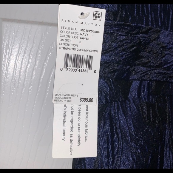 NWT Aidan Mattox Jacquard Mermaid Formal Gown - Size 0 - Picture 8 of 14